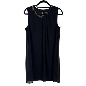 NWT Tribal Femme Black Gold Rhinestone Sleeveless Dress Large